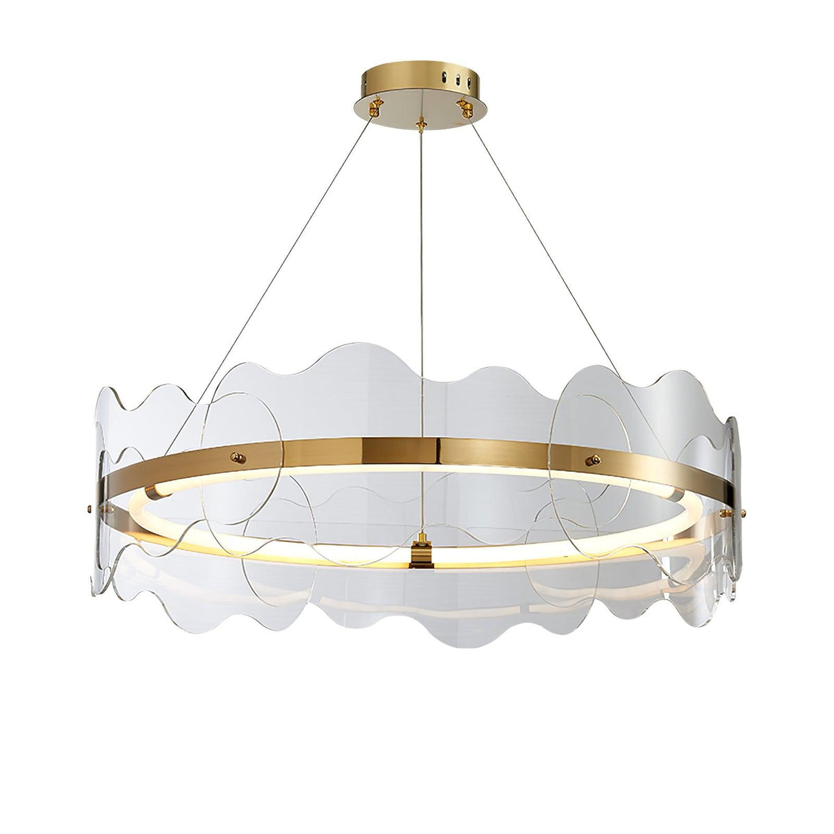 Acrylic Wave Chandelier, Energy-Efficient LED — side view