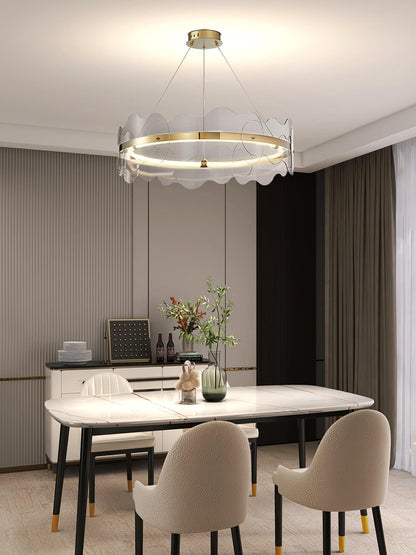 Acrylic Wave Chandelier, Energy-Efficient LED