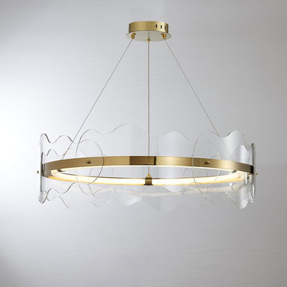 Acrylic Wave Chandelier, Energy-Efficient LED