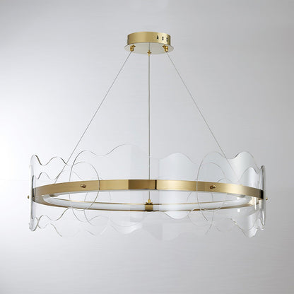 Acrylic Wave Chandelier, Energy-Efficient LED