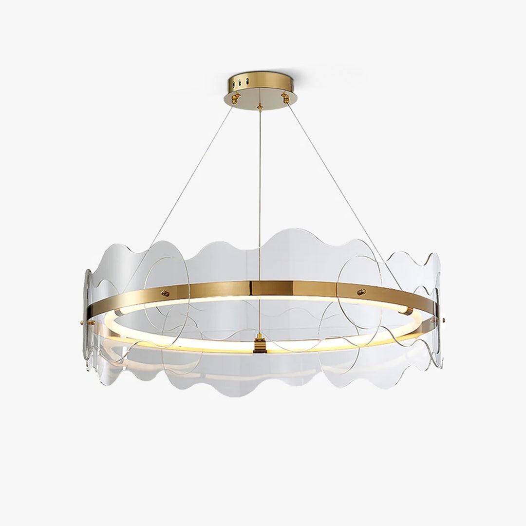 Acrylic Wave Chandelier, Energy-Efficient LED — detail view