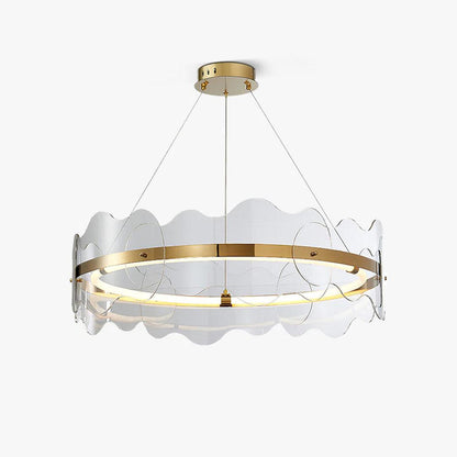 Acrylic Wave Chandelier, Energy-Efficient LED — detail view