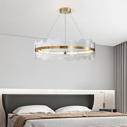 Acrylic Wave Chandelier, Energy-Efficient LED