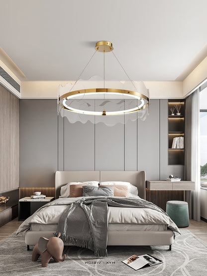 Acrylic Wave Chandelier, Energy-Efficient LED