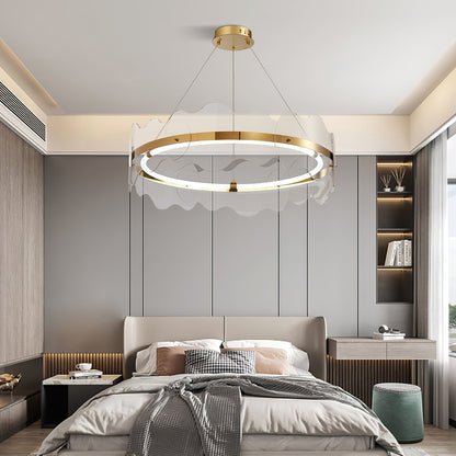 Acrylic Wave Chandelier, Energy-Efficient LED