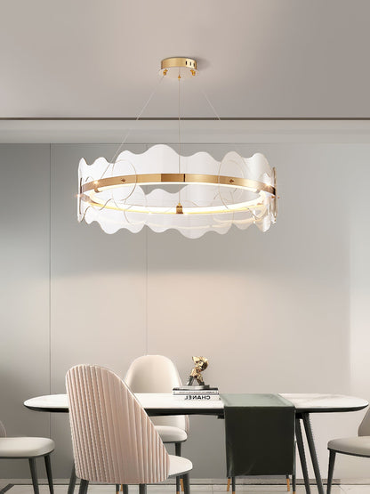 Acrylic Wave Chandelier, Energy-Efficient LED