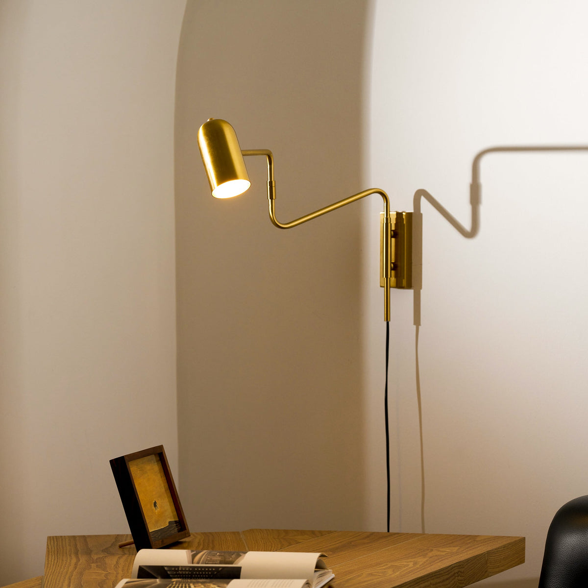 Adjustable Arm Wall Lamp with USB Charging