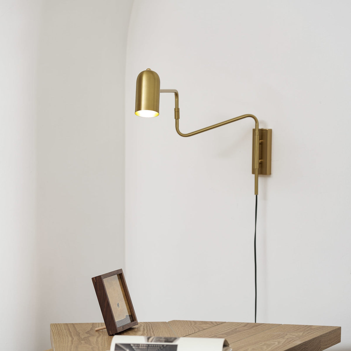 Adjustable Arm Wall Lamp with USB Charging