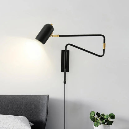 Adjustable Arm Wall Lamp with USB Charging — side view