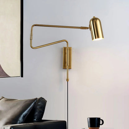 Adjustable Arm Wall Lamp with USB Charging — lifestyle view