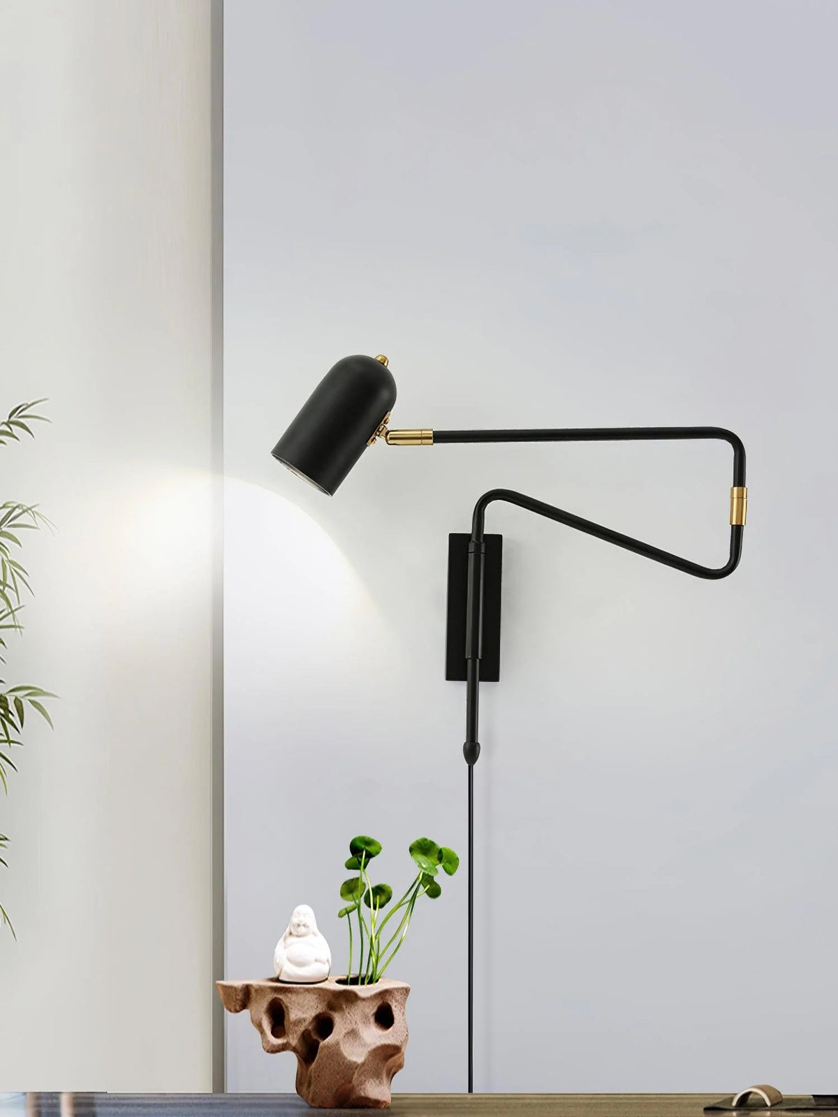 Adjustable Arm Wall Lamp with USB Charging