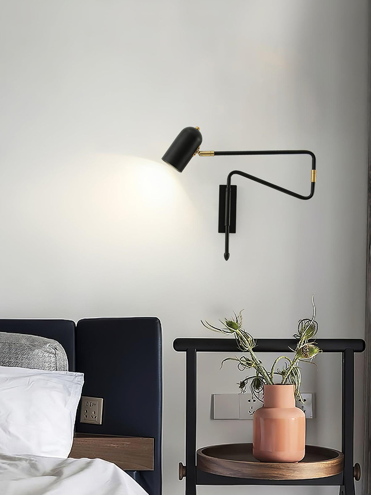 Adjustable Arm Reading Wall Lamp with Dimmable LED