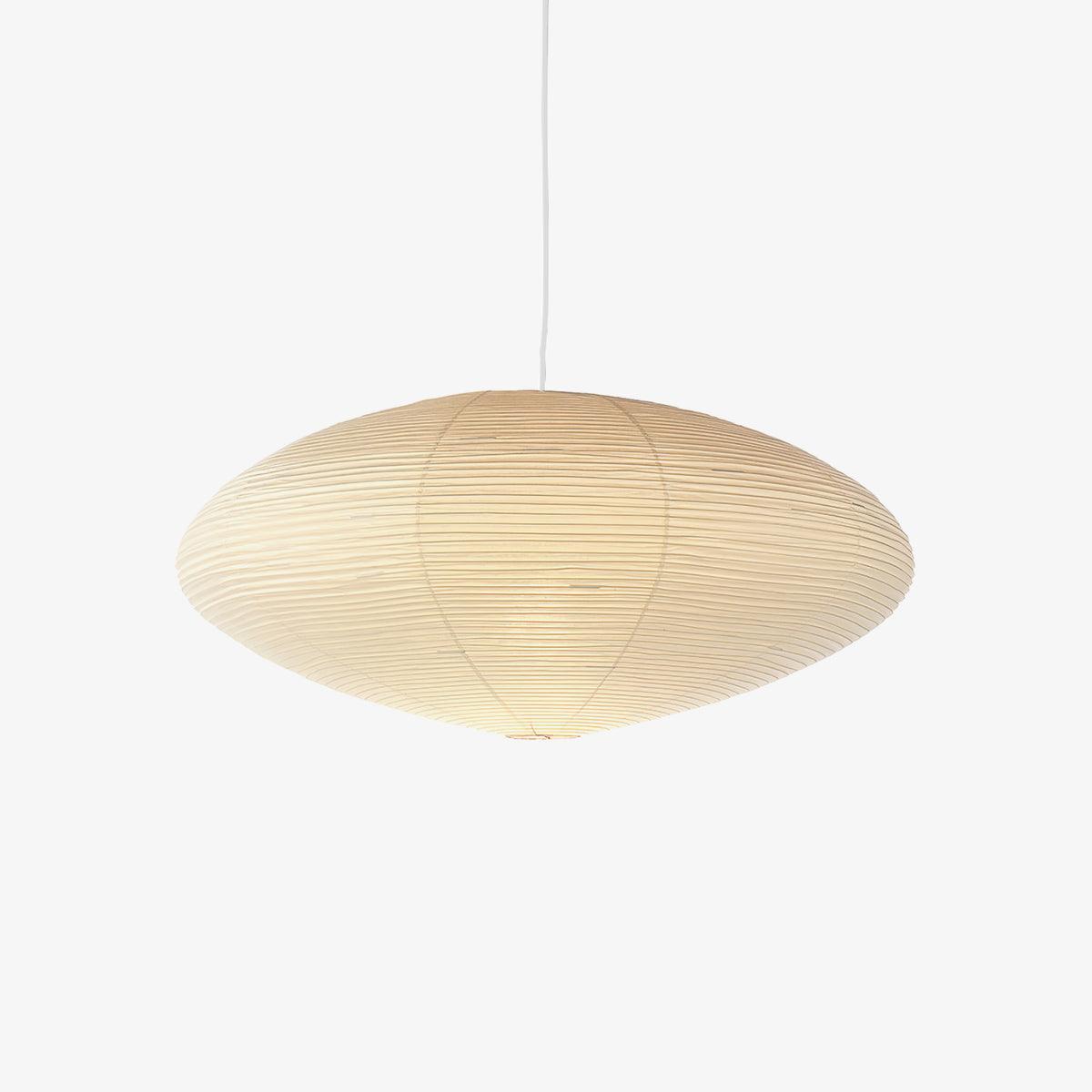 Washi Paper Pendant Light with Adjustable Height & Soft Glow — front view