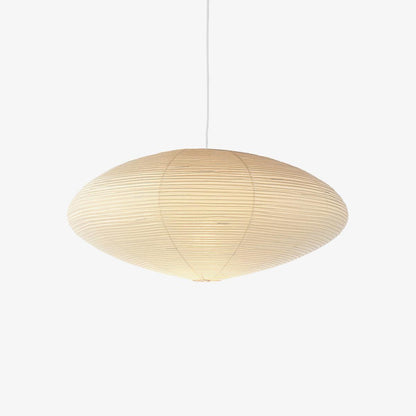 Washi Paper Pendant Light with Adjustable Height & Soft Glow — front view