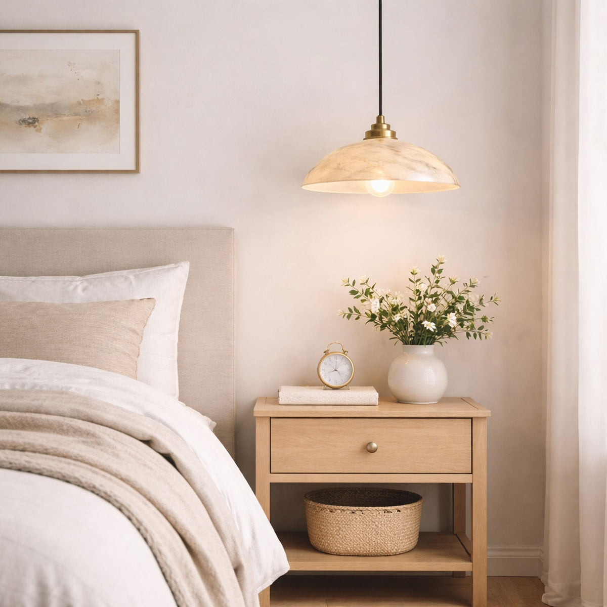 Alabaster Dome Pendant Lamp Position 7