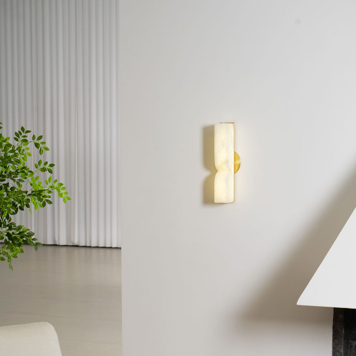 Alabaster Wall Sconce with Adjustable Light Direction