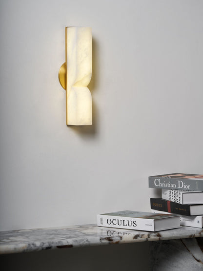 Alabaster Wall Sconce with Adjustable Light Direction