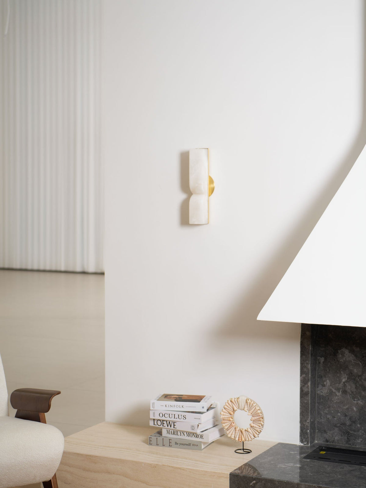 Alabaster Wall Sconce with Adjustable Light Direction
