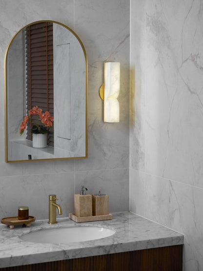 Alabaster Wall Sconce with Adjustable Light Direction