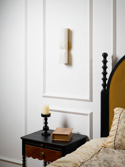 Alabaster Wall Sconce with Adjustable Light Direction