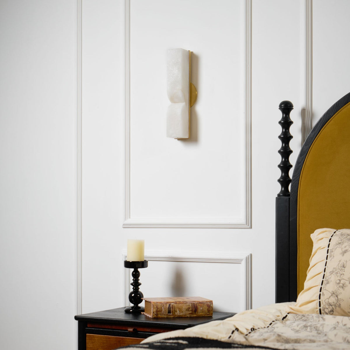 Alabaster Wall Sconce with Adjustable Light Direction