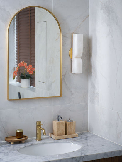 Alabaster Wall Sconce with Adjustable Light Direction