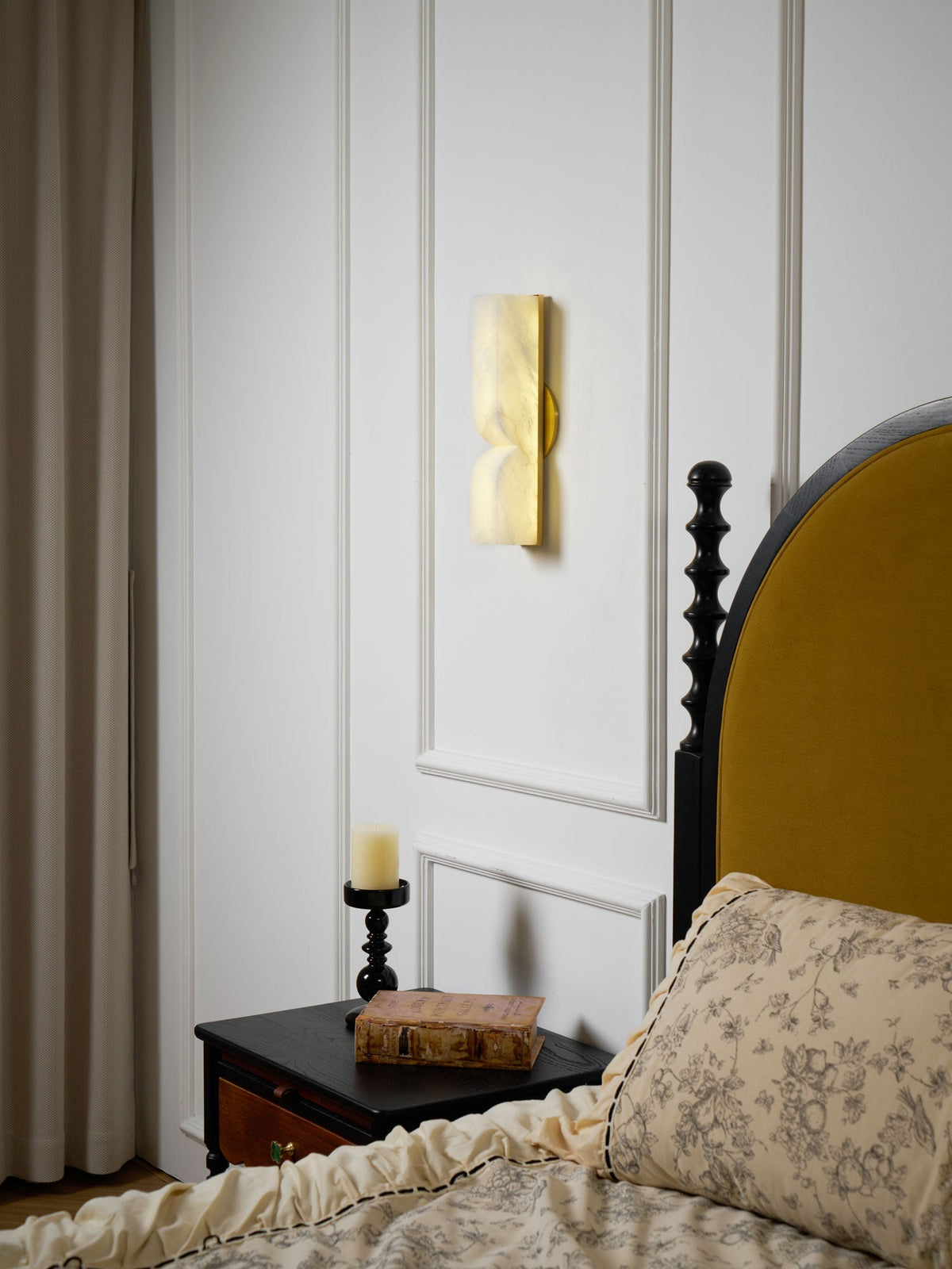Alabaster Wall Sconce with Adjustable Light Direction