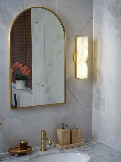 Alabaster Wall Sconce with Adjustable Light Direction