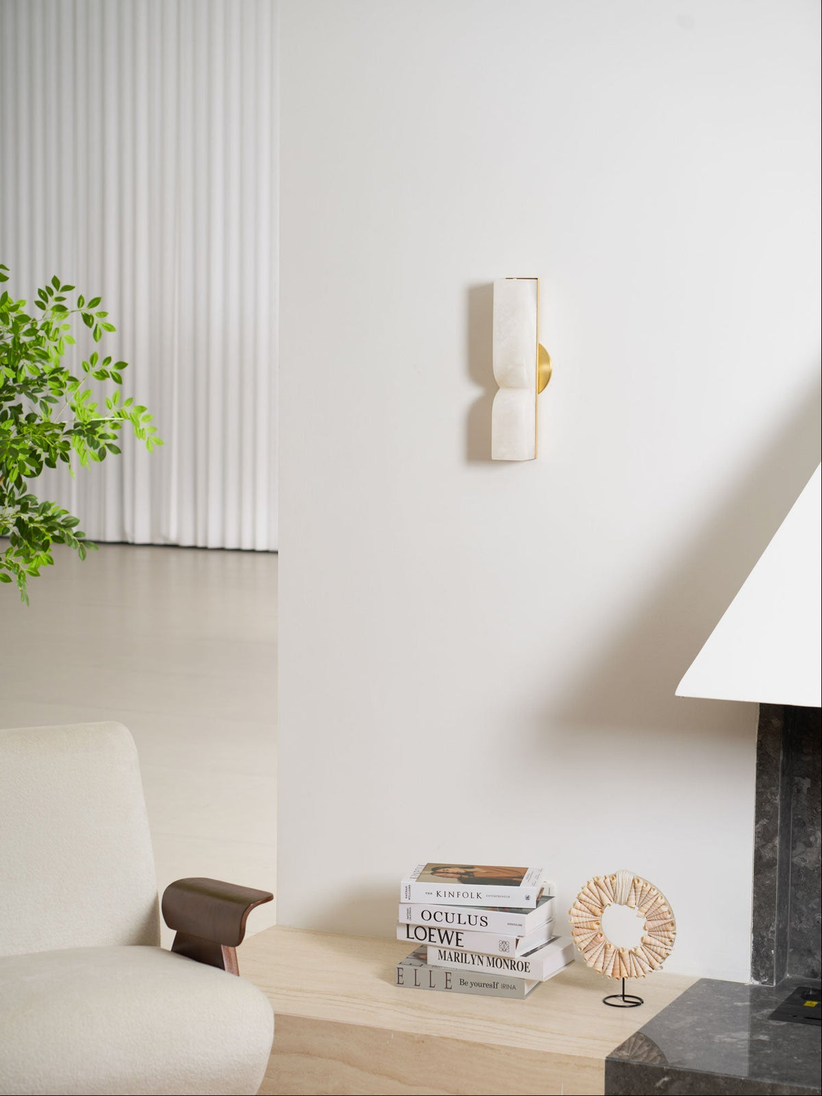 Alabaster Wall Sconce with Adjustable Light Direction