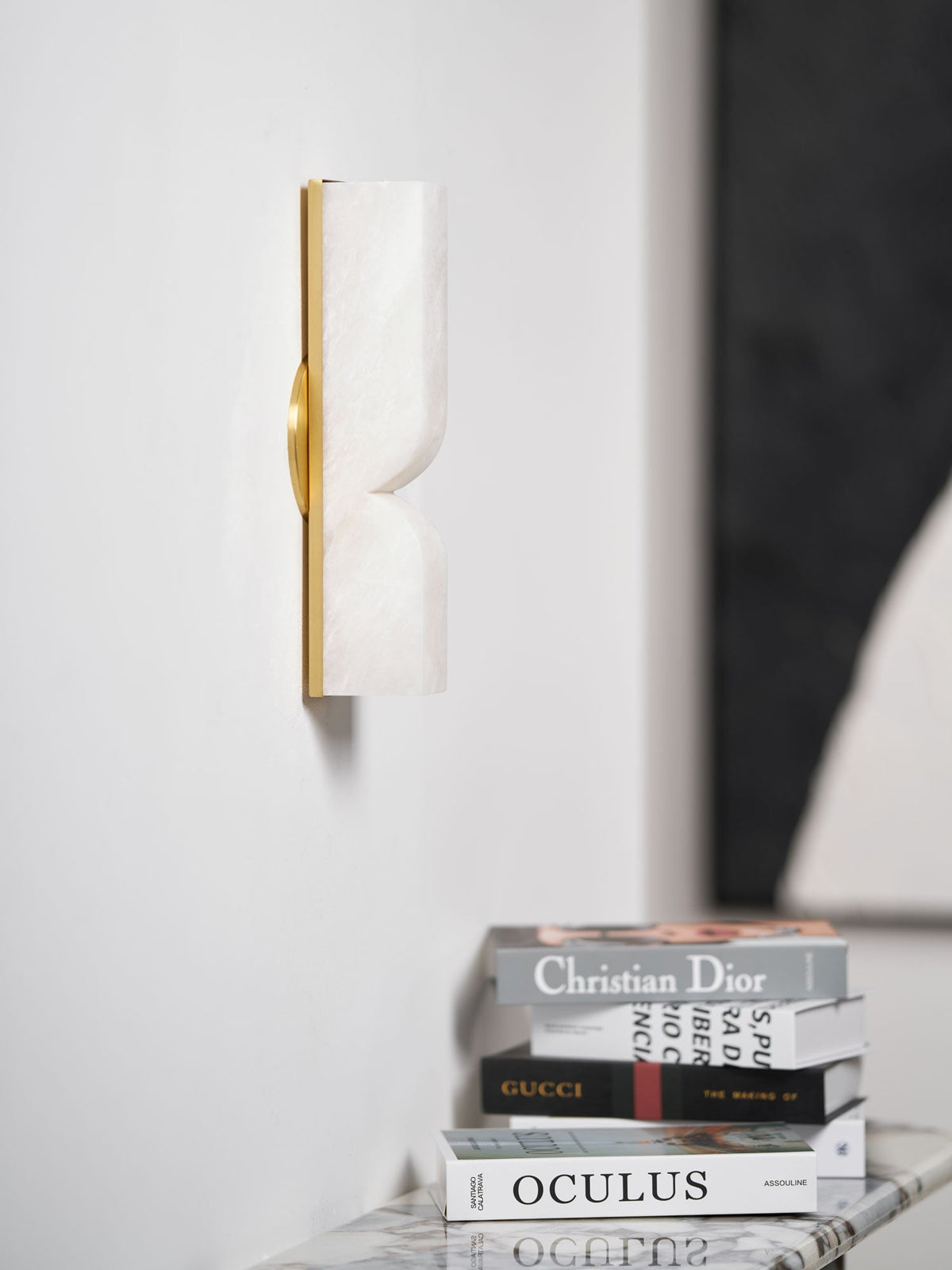 Alabaster Wall Sconce with Adjustable Light Direction