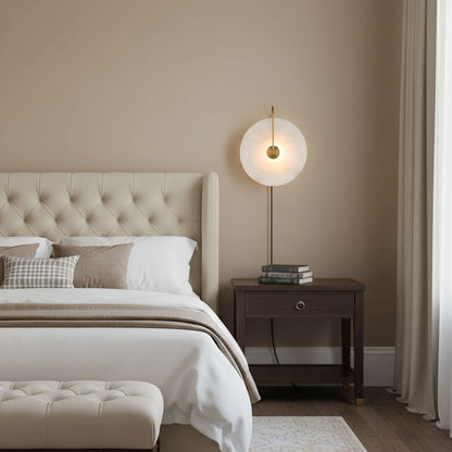 Alabaster LED Plug-In Wall Lamp, Dimmable