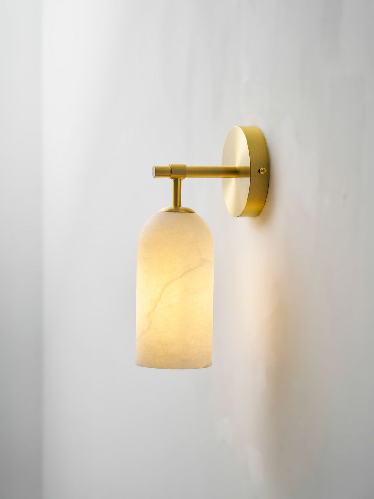 Pillar Alabaster Wall Sconce, Soft Ambient Light