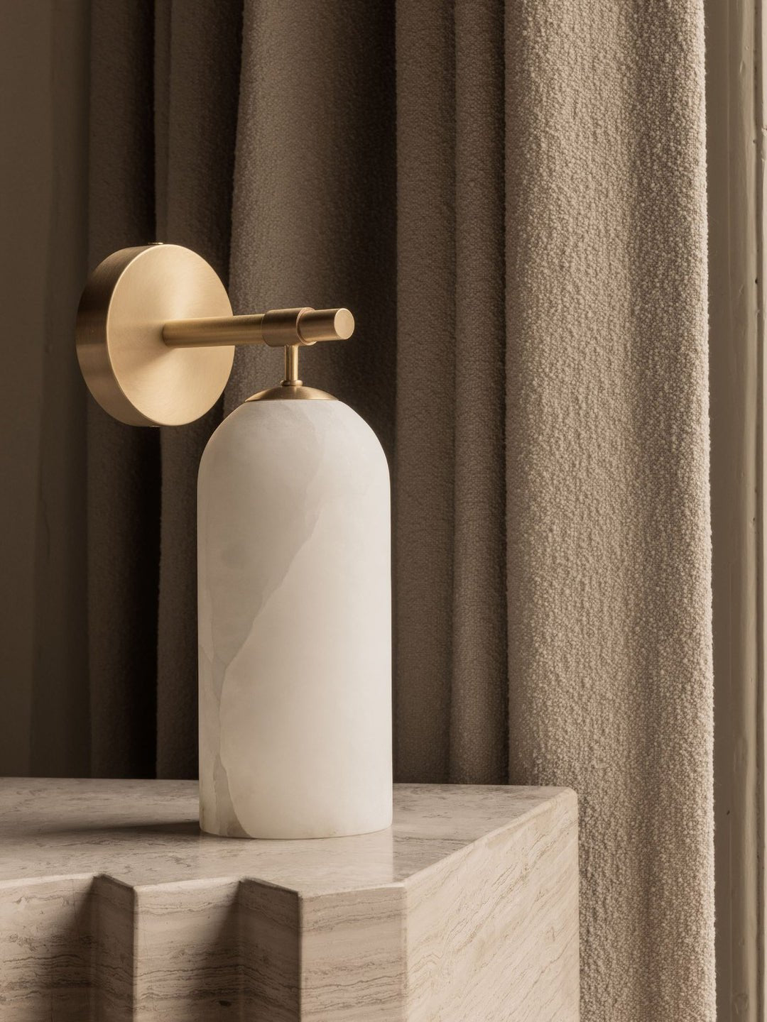 Pillar Alabaster Wall Sconce, Soft Ambient Light