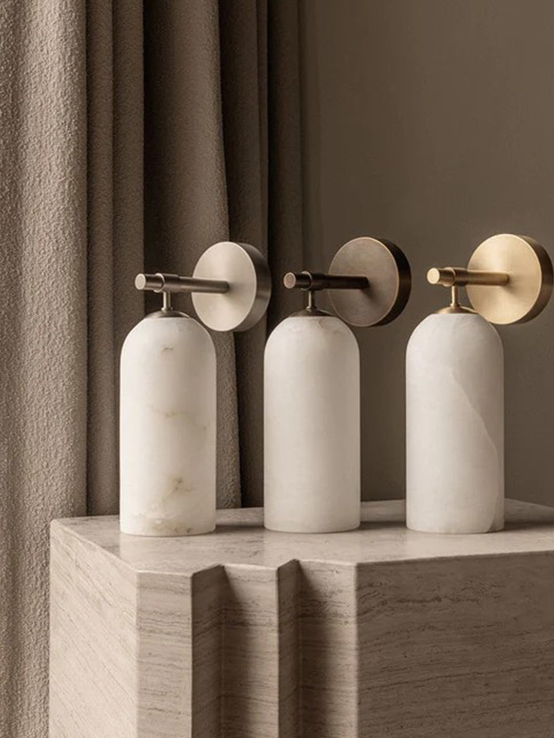 Pillar Alabaster Wall Sconce, Soft Ambient Light