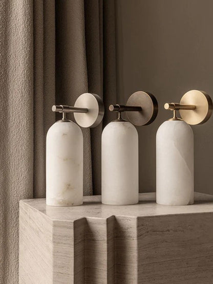 Pillar Alabaster Wall Sconce, Soft Ambient Light