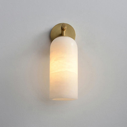 Pillar Alabaster Wall Sconce, Soft Ambient Light
