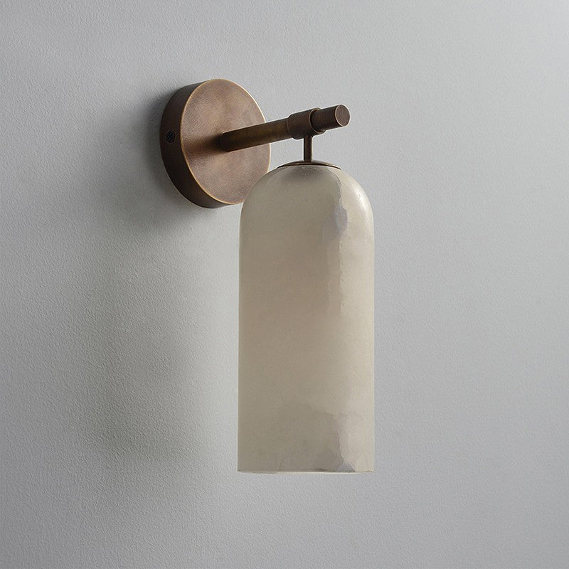 Pillar Alabaster Wall Sconce, Soft Ambient Light — side view