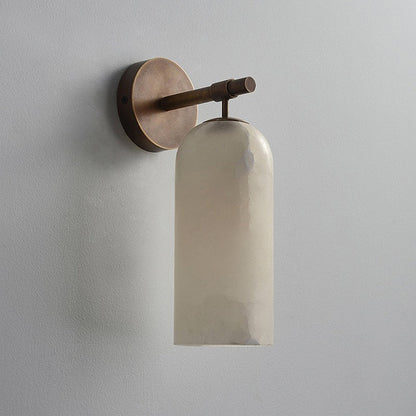 Pillar Alabaster Wall Sconce, Soft Ambient Light — side view