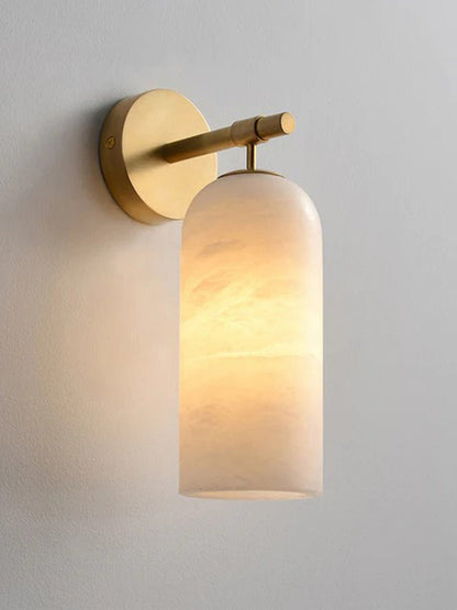 Pillar Alabaster Wall Sconce, Soft Ambient Light