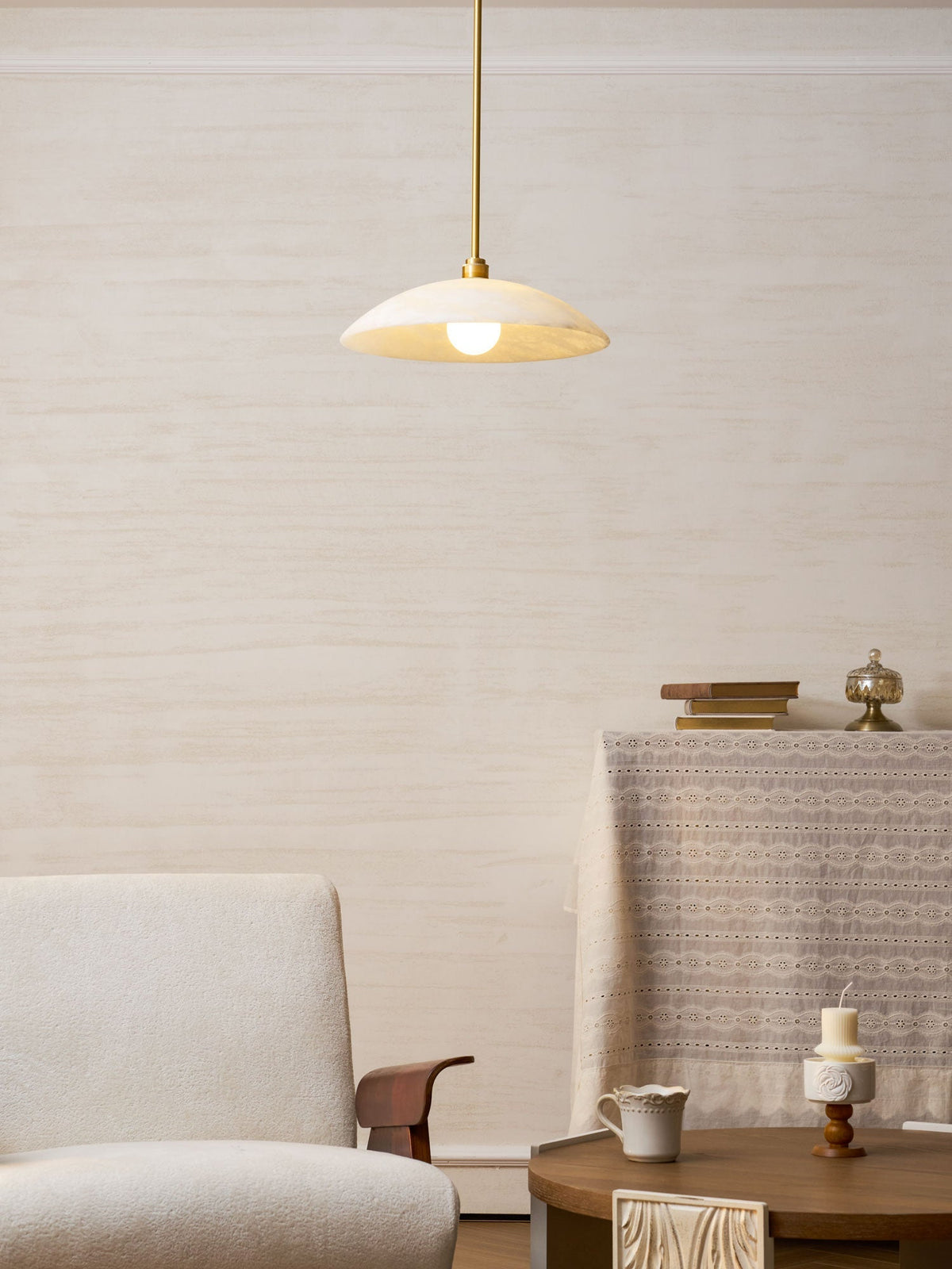 Alabaster Dome Pendant Lamp Position 56