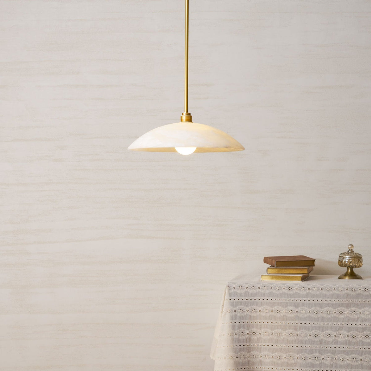 Alabaster Dome Pendant Lamp Position 50