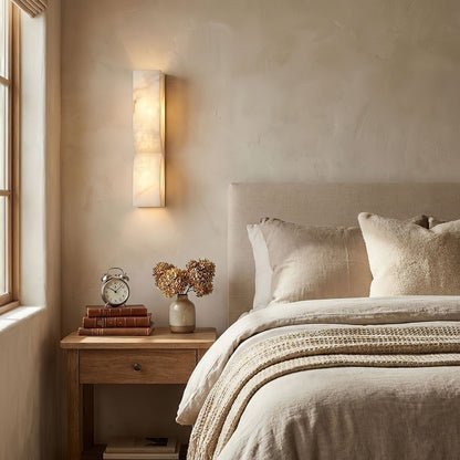 Alabaster Wall Sconce with Adjustable Light Direction