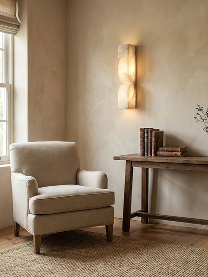 Alabaster Wall Sconce with Adjustable Light Direction