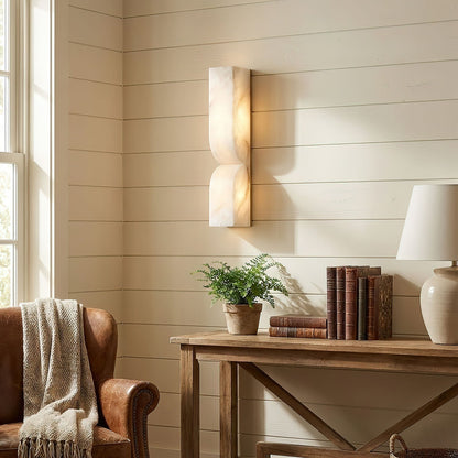Alabaster Wall Sconce with Adjustable Light Direction