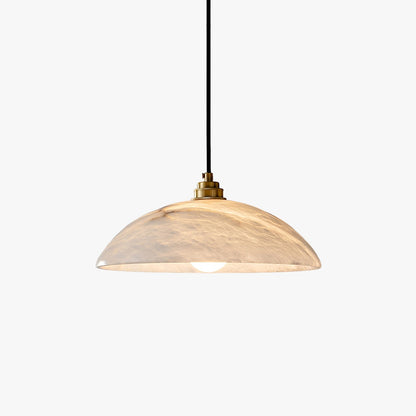 Alabaster Dome Pendant Lamp with Adjustable Mount — front view