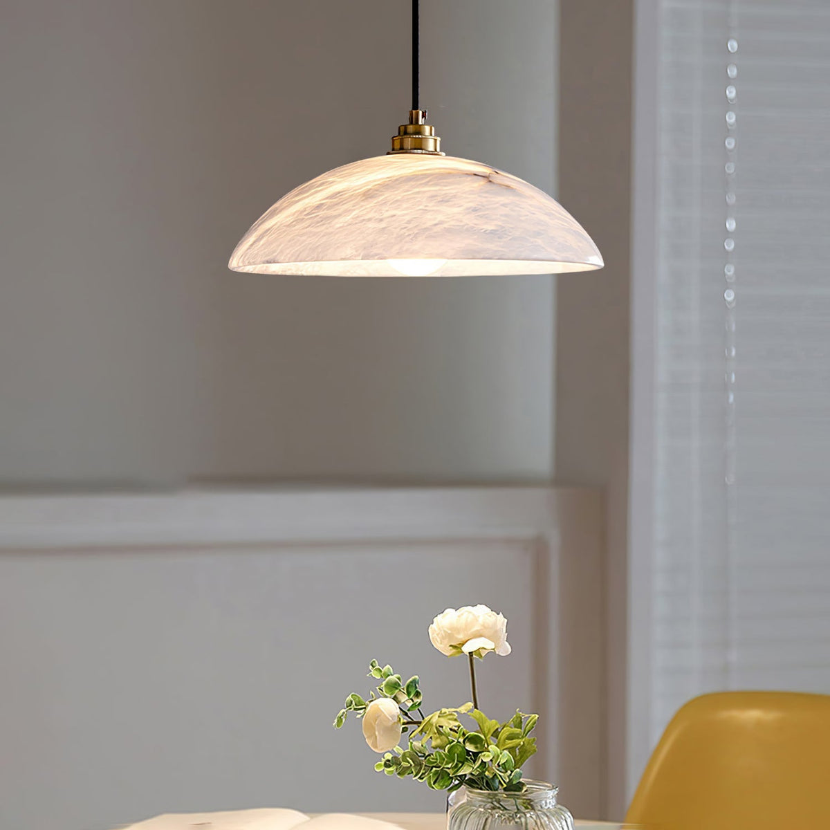 Alabaster Dome Pendant Lamp Position 20