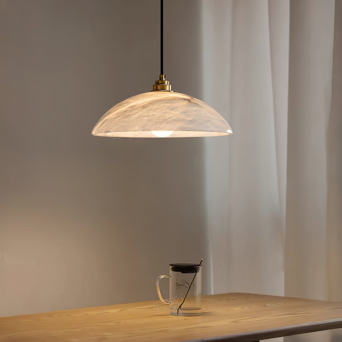 Alabaster Dome Pendant Lamp Position 11