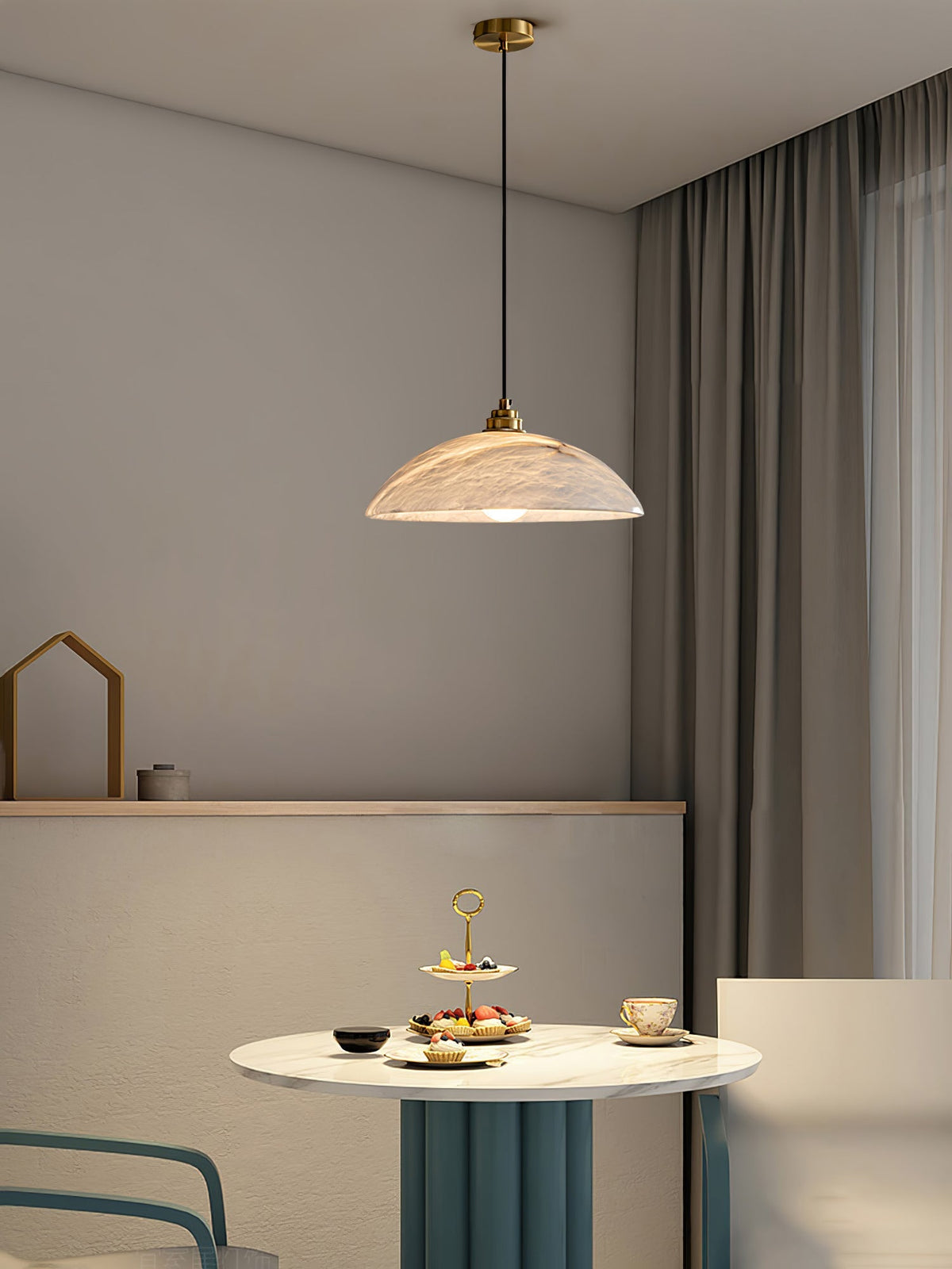 Alabaster Dome Pendant Lamp Position 16
