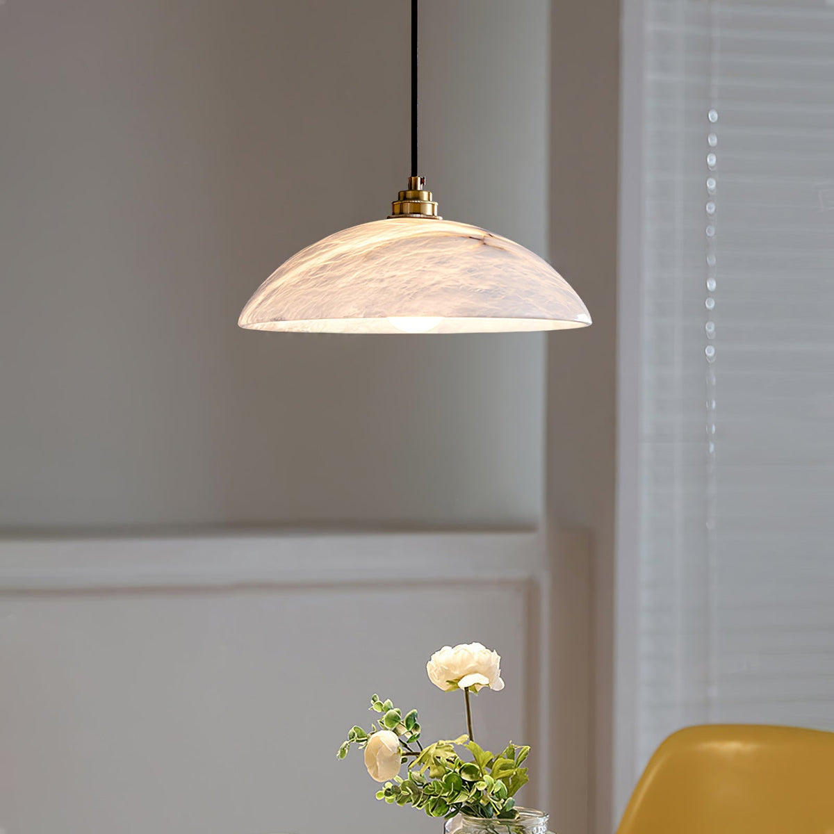 Alabaster Dome Pendant Lamp Position 8