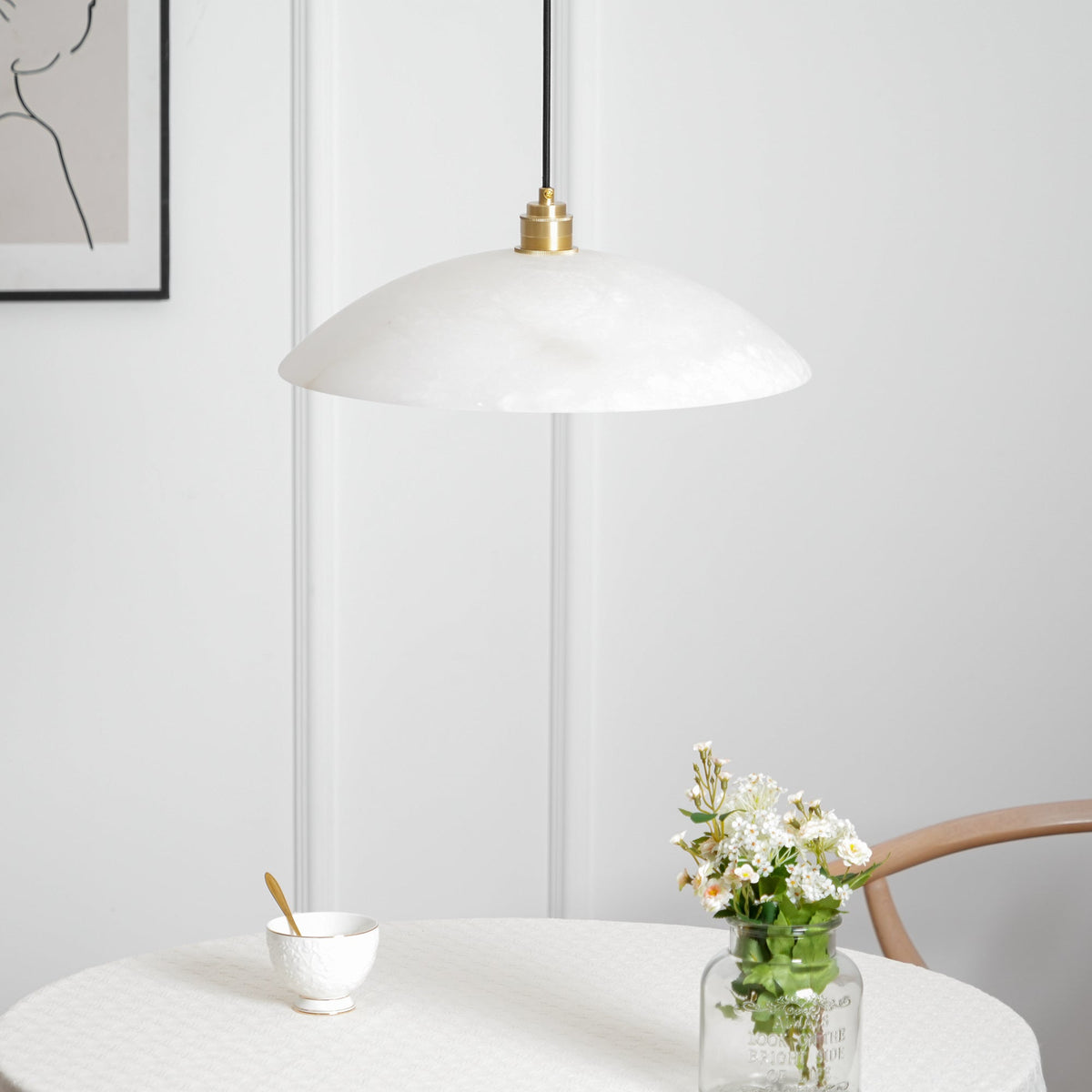 Alabaster Dome Pendant Lamp Position 28